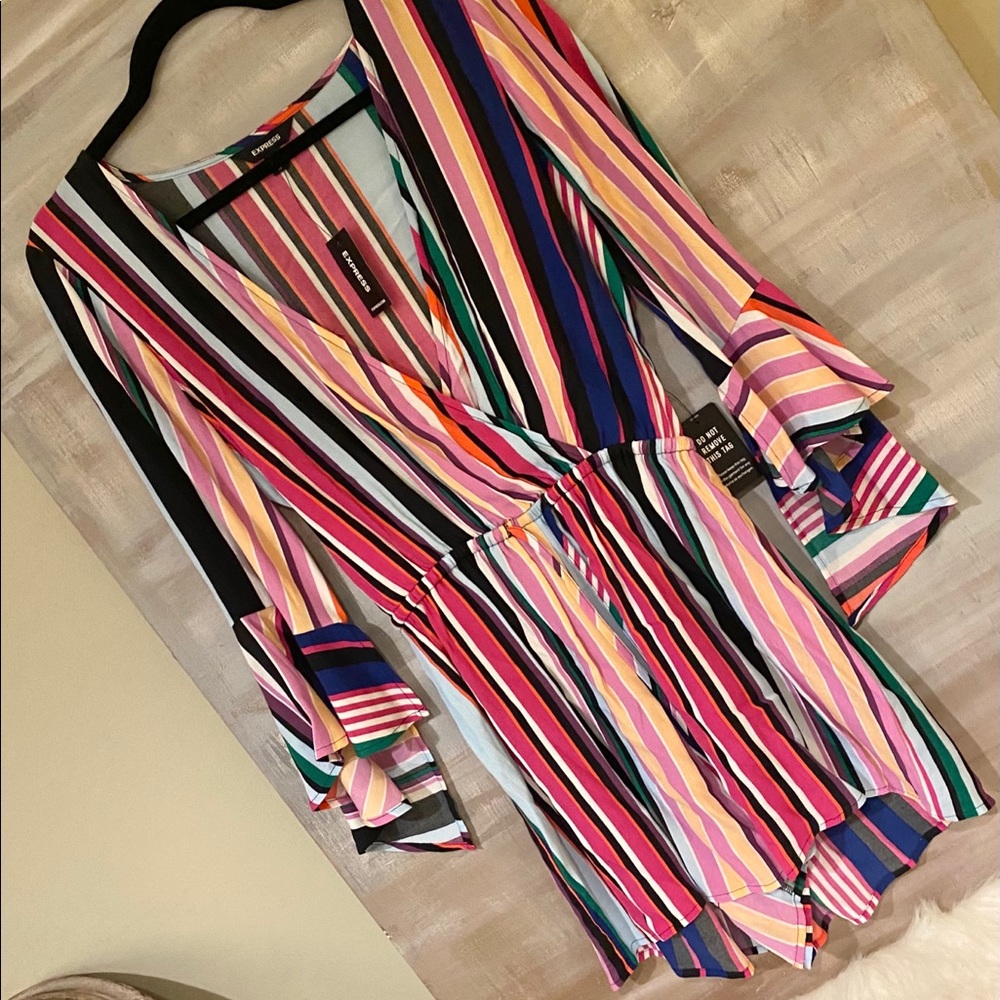 Express Multicolor Striped Romper - Picture 5 of 10